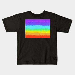 Bright Rainbow Tie Dye Watercolor Gradient Stripe Kids T-Shirt